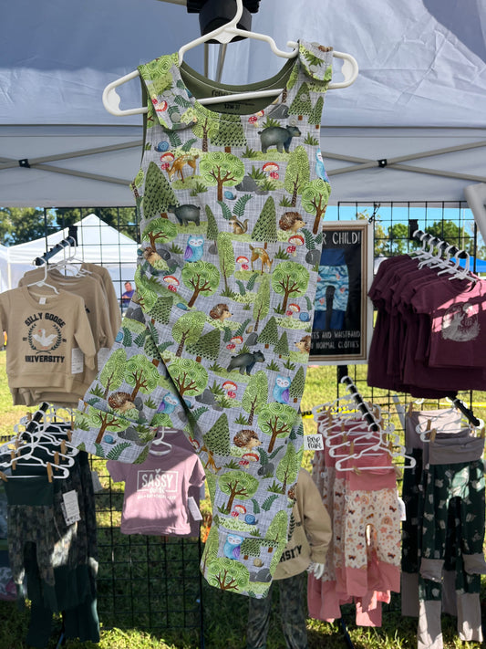 12M-3T Romperalls Shorts ; Woodland Critters