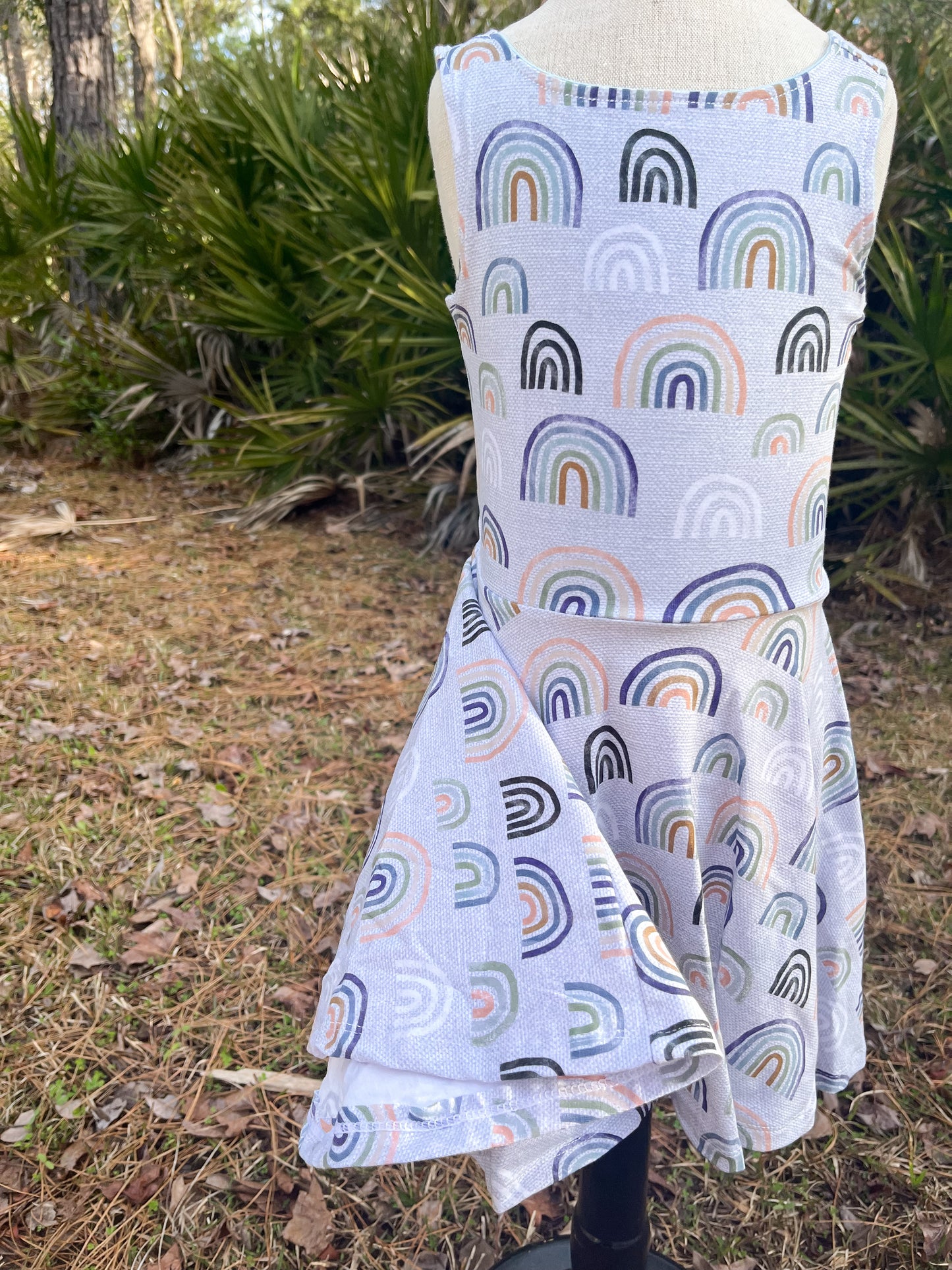 Grow-With-Me Summer Dress / Neutral Rainbows
