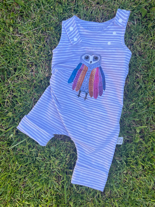 3M-12M Romperalls Shorts ; Owl