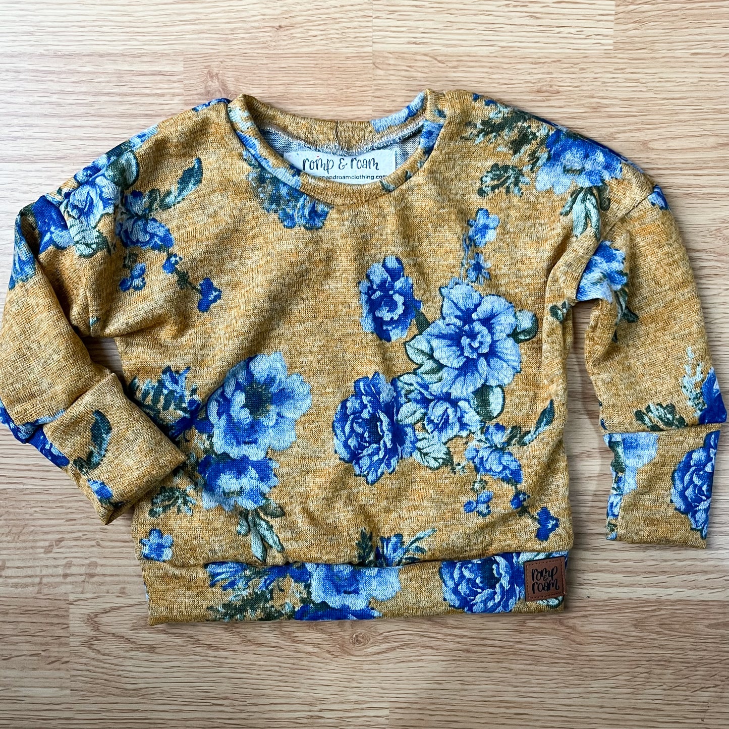 Grow-With-Me Oversized Sweater - Mustard Floral