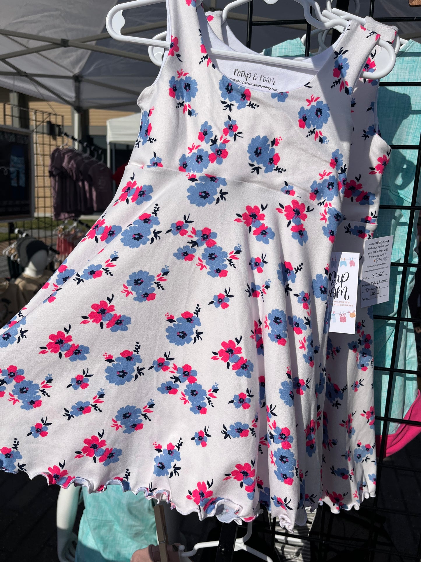 Grow-With-Me Dress - Periwinkle & Pink Florals