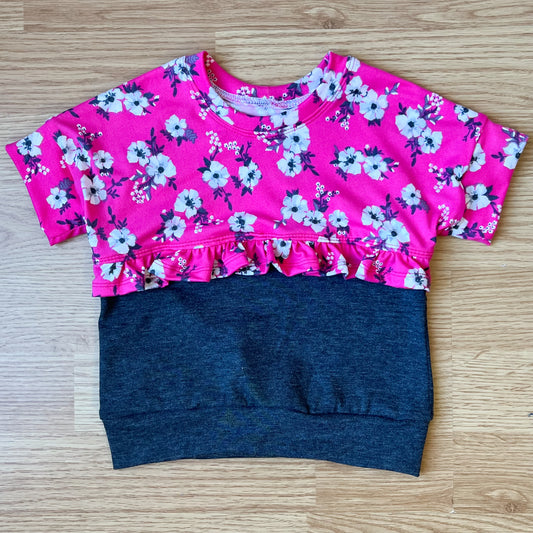 Grow With Me Dolman Tee - Hot Pink Florals