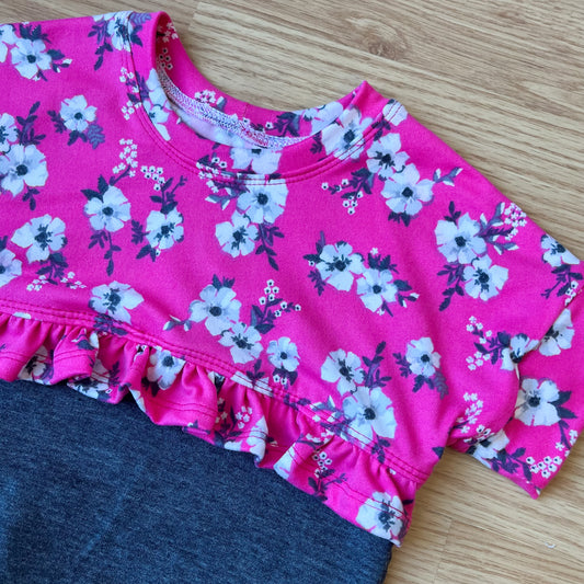 Grow With Me Dolman Tee - Hot Pink Florals