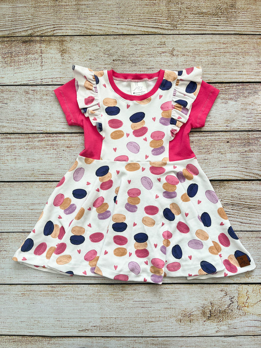Macaron Flutter Dress - Size 2T