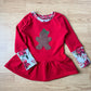 Grow With Me Peplum Sweatshirt - Gingerbread on Red