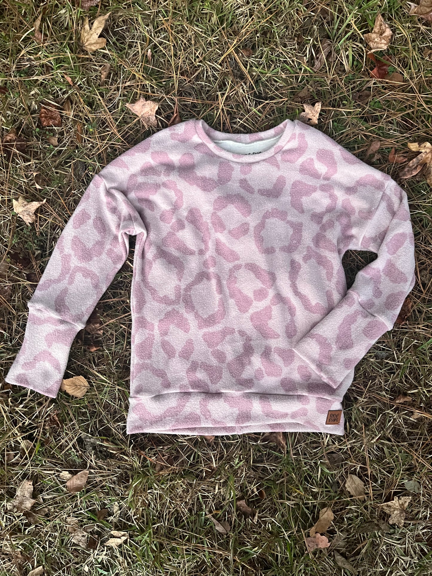 Grow-With-Me Oversized Sweater - Pink Leopard