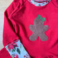 Grow With Me Peplum Sweatshirt - Gingerbread on Red