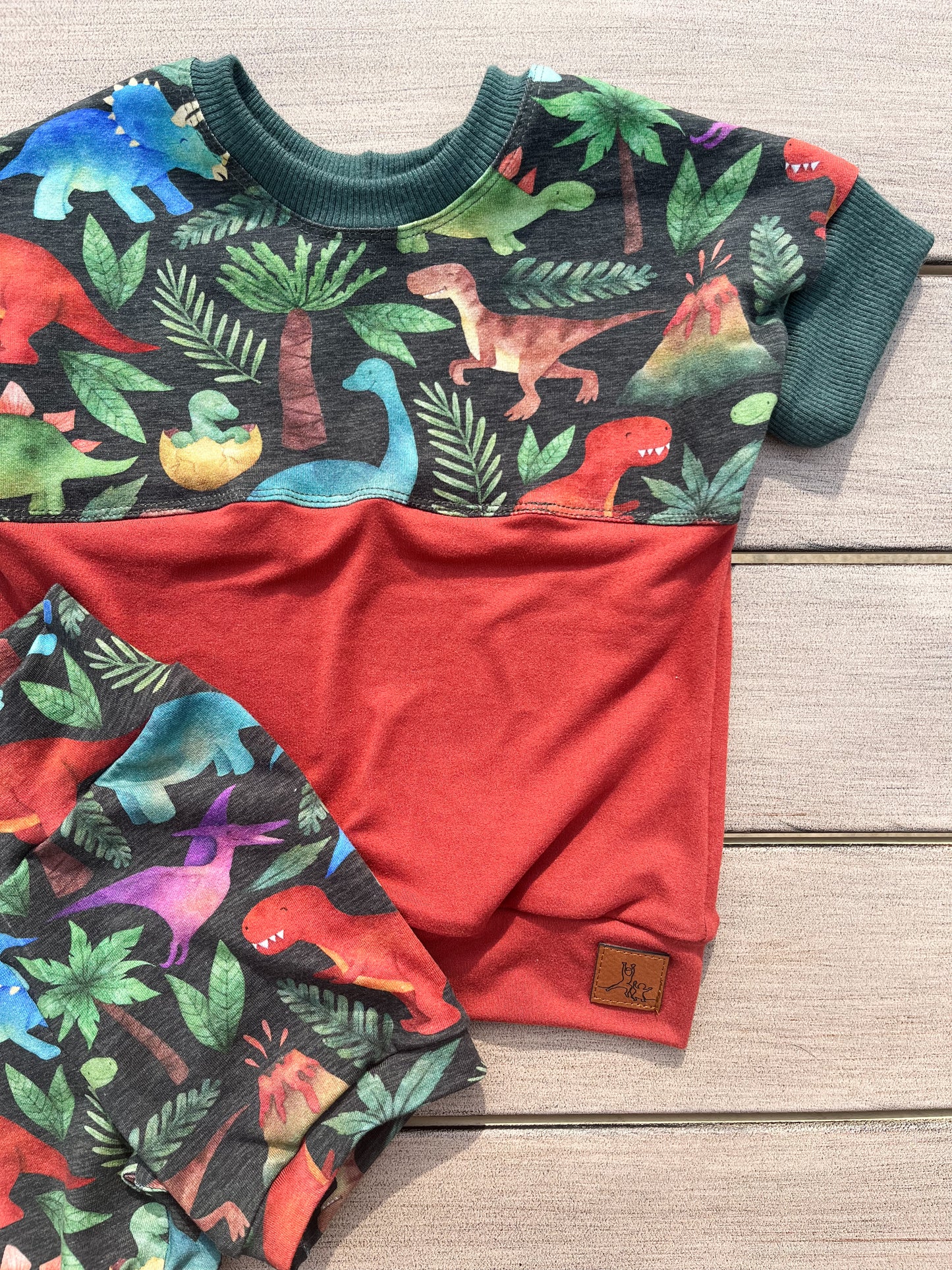 Grow-With-Me Dolman Tee & Shorts Set - Dinos