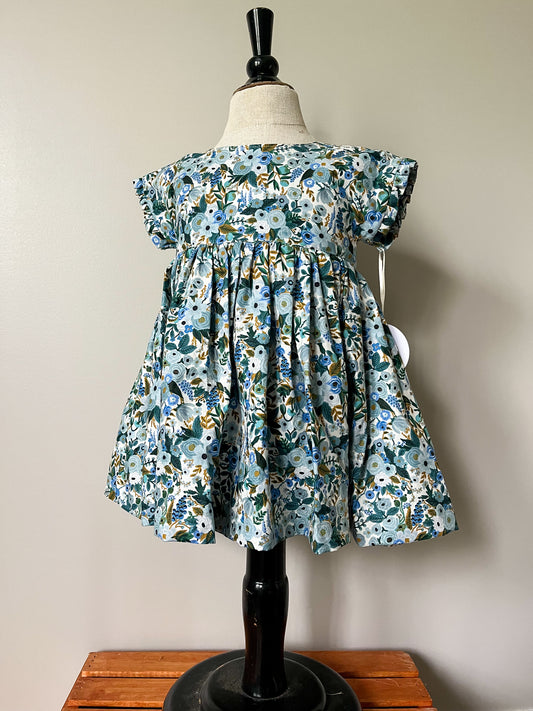 Blue Floral Dress- made by MaggieRocket