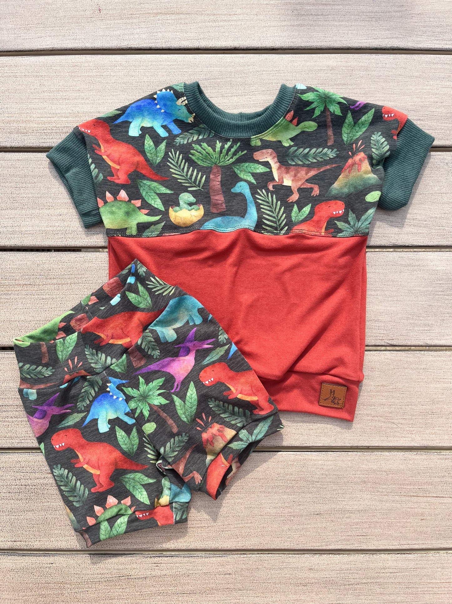 Grow-With-Me Dolman Tee & Shorts Set - Dinos