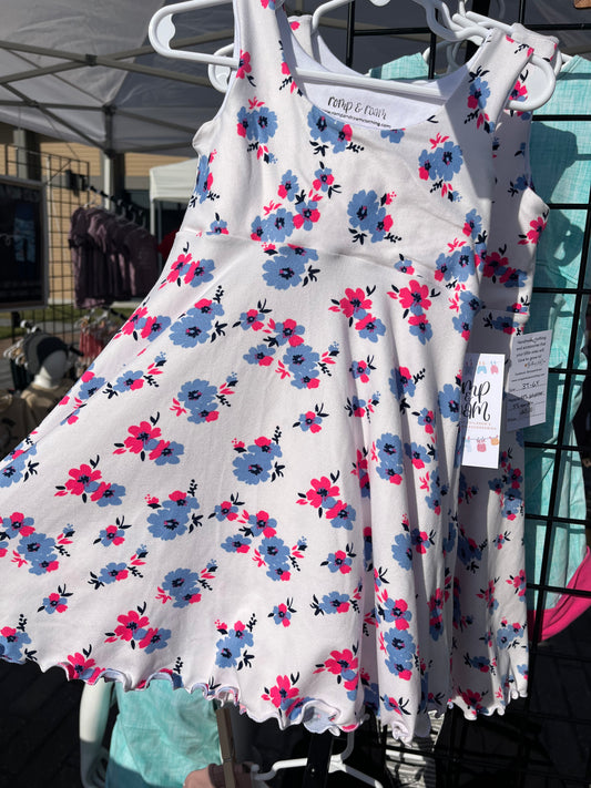Grow-With-Me Dress - Periwinkle & Pink Florals
