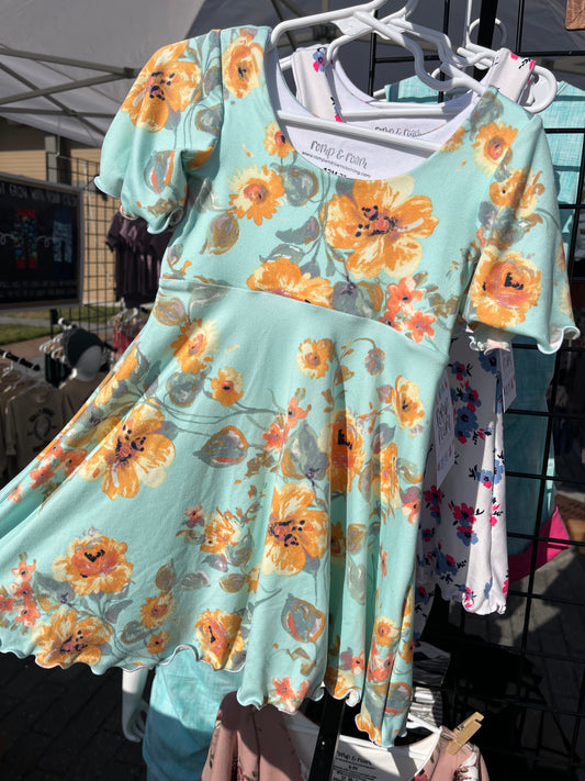 Grow-With-Me Dress - Orange Florals