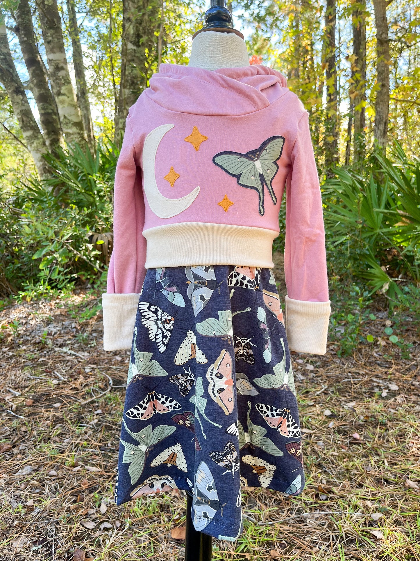 Grow-With-Me Cropped Hoodie / Moths