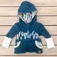 Grow-With-Me Hoodie / Feathers on Teal