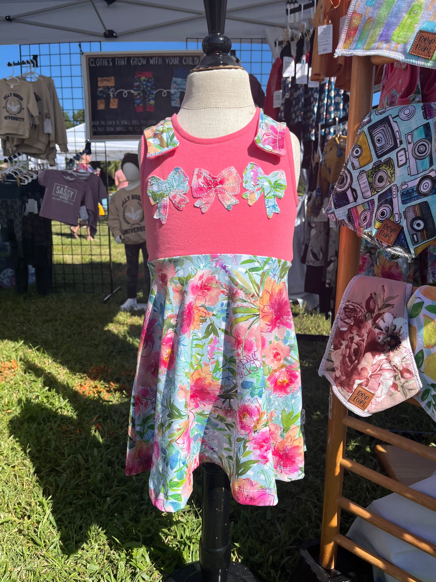 Overall Dress - Bow Appliqué - Multiple Sizes Available!