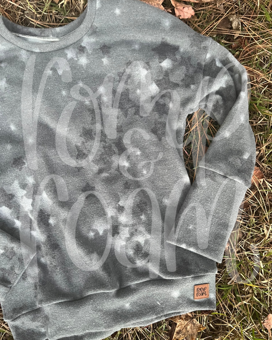 Grow-With-Me Oversized Sweater - Gray Stars