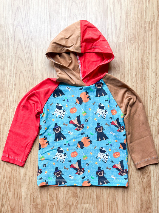 Costume Pugs Raglan Hoodie - 3T