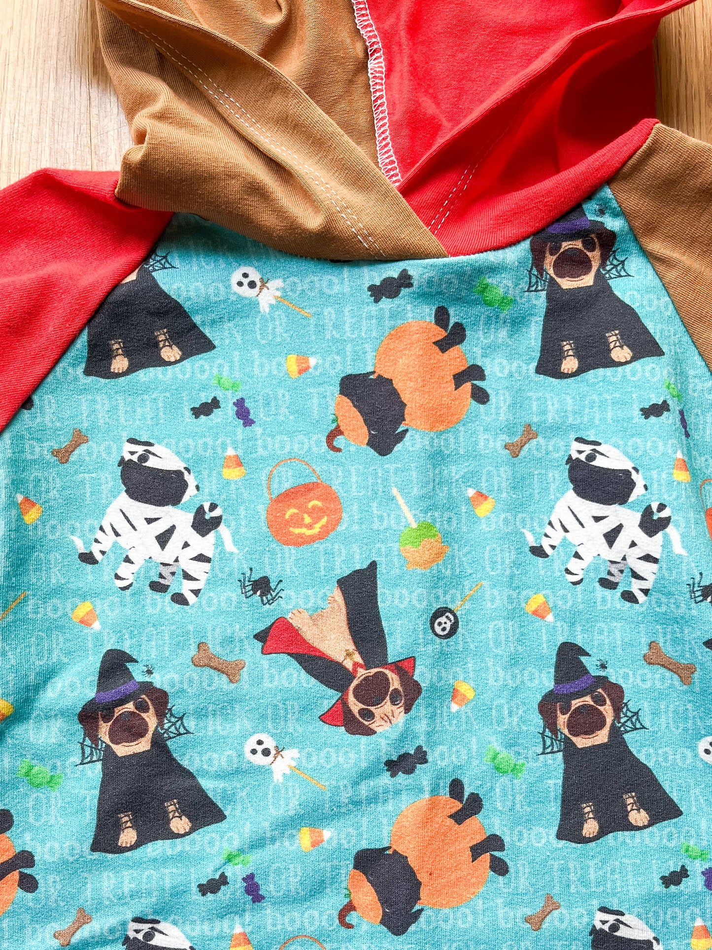 Costume Pugs Raglan Hoodie - 3T