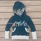 Grow-With-Me Hoodie / Feathers on Teal