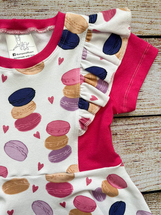 Macaron Flutter Dress - Size 2T