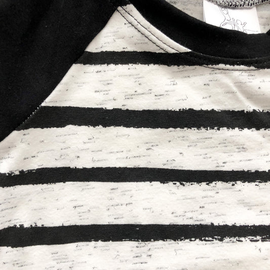 3T Raglan Tee - Black and White Stripes